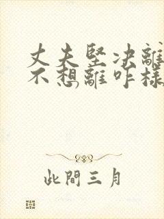 丈夫坚决离婚我不想离咋样处理