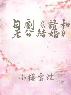 日剧《请和我的老公结婚》