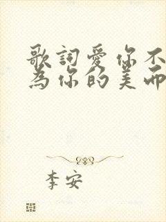 歌词爱你不是因为你的美而已