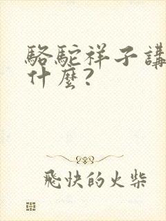 骆驼祥子讲的是什么?