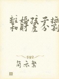 离婚孩子抚养权和财产分割