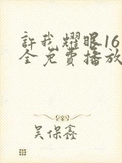 许我耀眼16集全免费播放