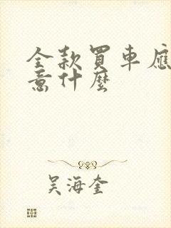 全款买车应该注意什么