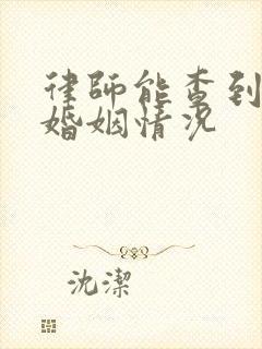 律师能查到对方婚姻情况