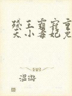 残王霸宠重生逆天小毒妃免费阅读