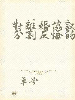 对离婚协议财产分割反悔的可不可以起诉