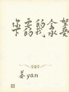 你要的全拿走剩下的我承受歌词