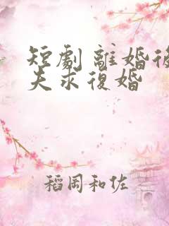 短剧 离婚后前夫求复婚