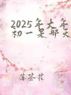 2025年大年初一是哪天