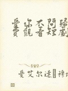 爱你不问归期免费观看短剧