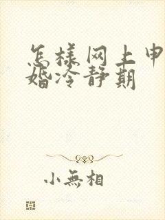 怎样网上申请离婚冷静期