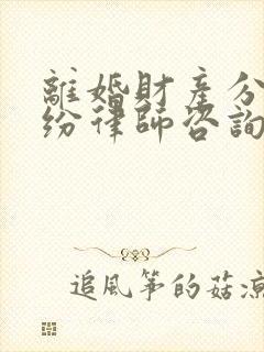 离婚财产分割纠纷律师咨询