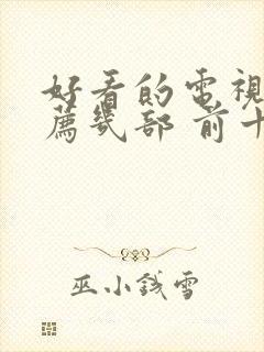 好看的电视剧推荐几部 前十名免费