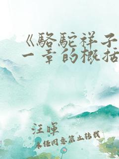 《骆驼祥子》第一章的概括