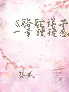 《骆驼祥子》第一章读后感100字