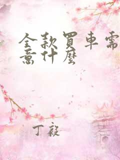 全款买车需要注意什么