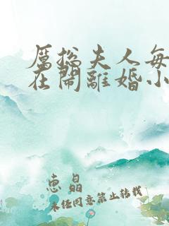 厉总夫人每天都在闹离婚小说免费阅读txt