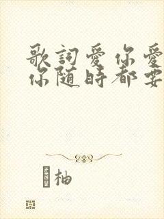 歌词爱你爱你爱你随时都要在一起是什么歌