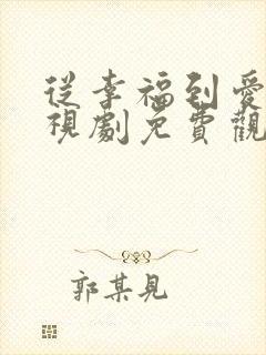 从幸福到爱情电视剧免费观看