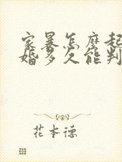 家暴怎么起诉离婚多久能判离