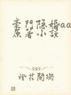豪门隐婚aa制原著小说