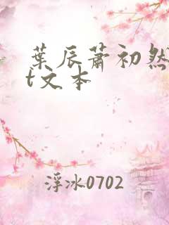 叶辰萧初然txt文本