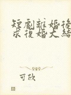 短剧离婚后前夫求复婚大结局