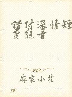 错付深情短剧免费观看