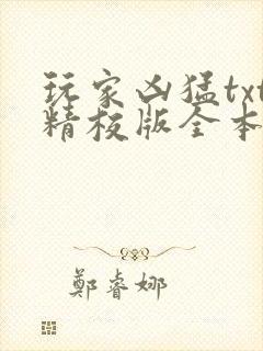 玩家凶猛txt精校版全本下载