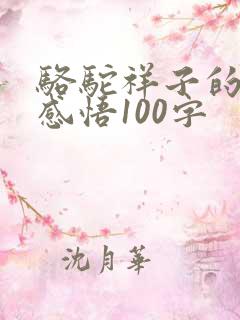 骆驼祥子的读后感悟100字