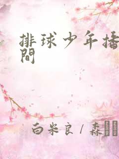 排球少年播出时间