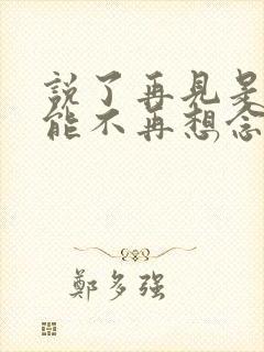 说了再见是否就能不再想念什么歌