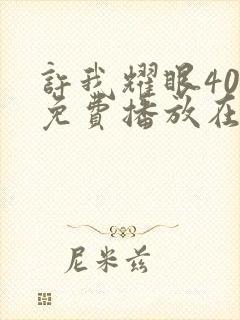 许我耀眼40集免费播放在线观看