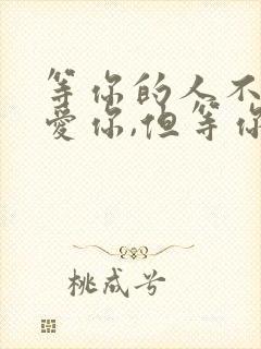 等你的人不一定爱你,但等你的人一定爱你