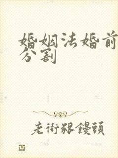 婚姻法婚前财产分割