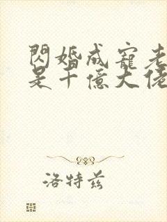 闪婚成宠老公竟是千亿大佬免费阅读