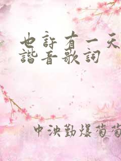 也许有一天中文谐音歌词