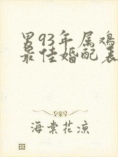 男93年属鸡的最佳婚配表