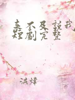 来不及说我爱你短剧完整