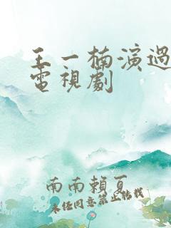 王一楠演过哪些电视剧