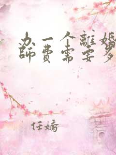 办一个离婚案律师费需要多少钱