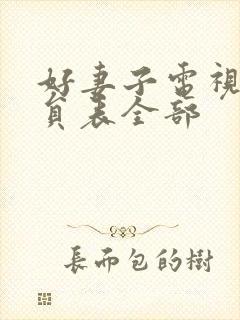 好妻子电视剧演员表全部