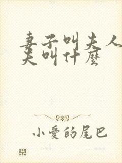 妻子叫夫人,丈夫叫什么