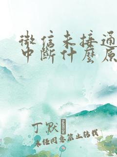 微信未接通通话中断什么原因