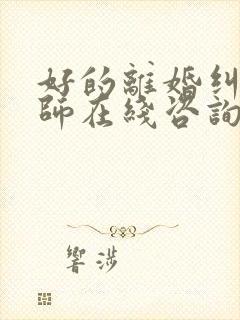 好的离婚纠纷律师在线咨询