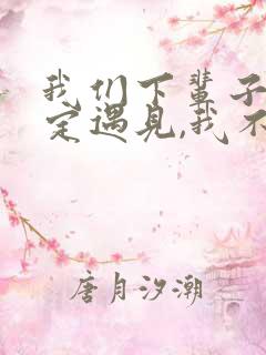 我们下辈子不一定遇见,我不想留下遗憾