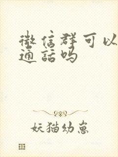 微信群可以语音通话吗