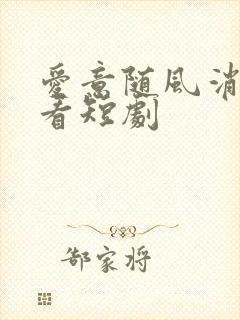 爱意随风消逝观看短剧