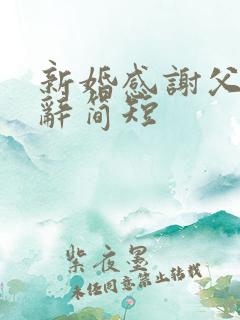 新婚感谢父母致辞简短