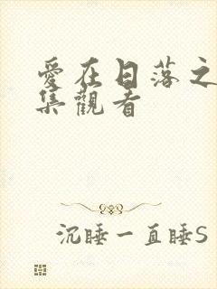 爱在日落之前全集观看